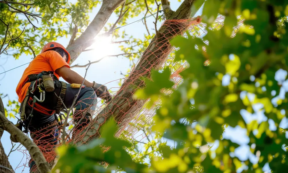 arbres dans un jardin entretenu